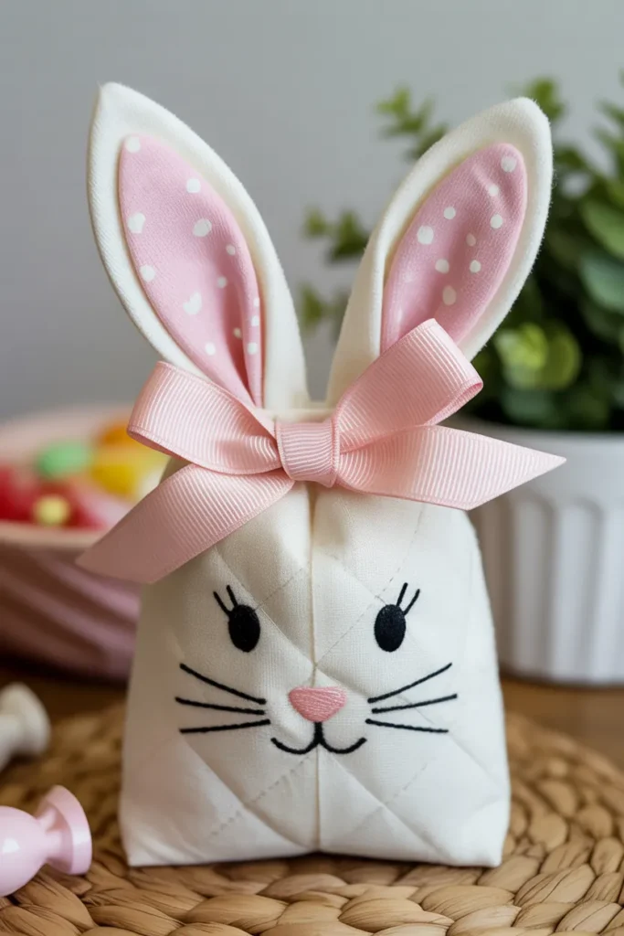 Quilted Fabric Bunny Bag