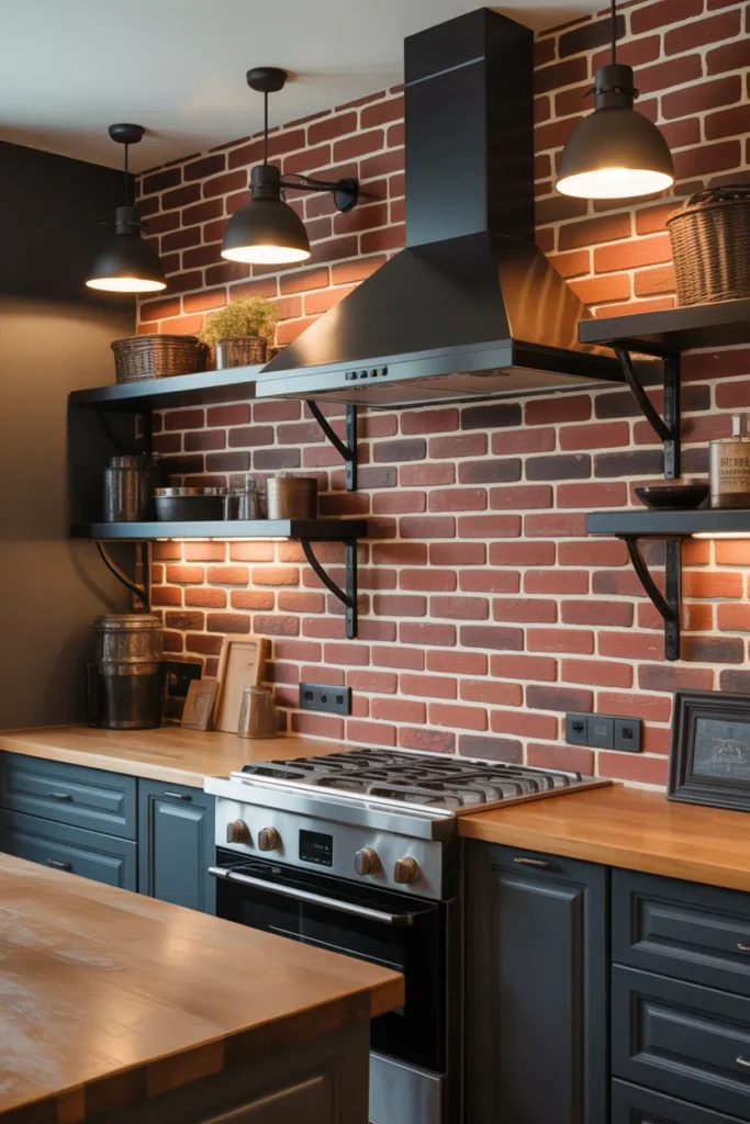 Red Brick with Black Accents