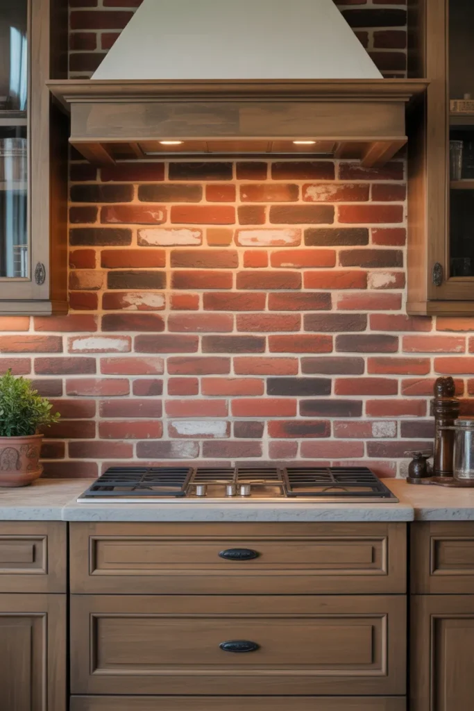 Red Brick with Stone Countertops