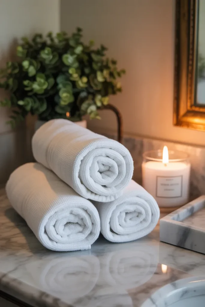 Rolled Hand Towels for Spa Vibes