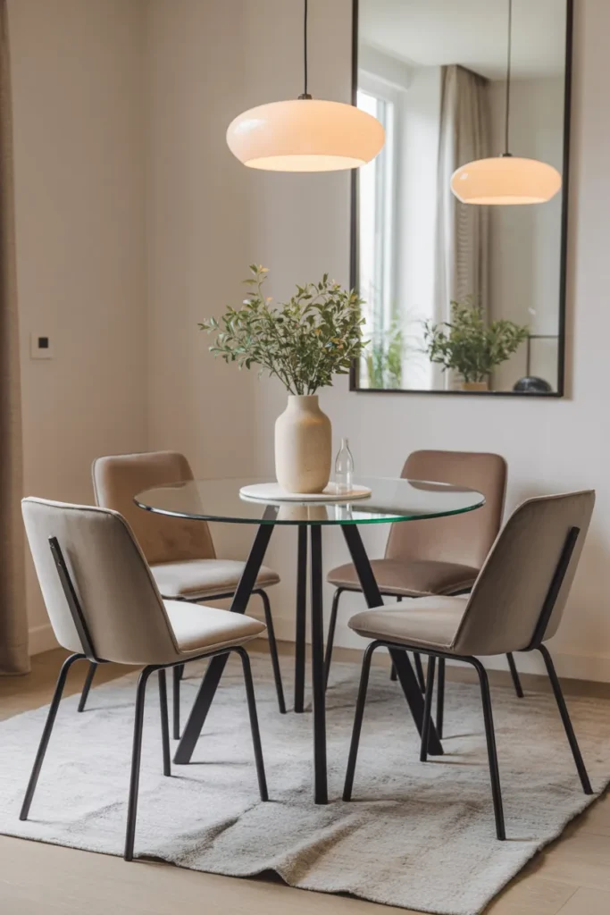 Round Glass Table for an Airy Feel