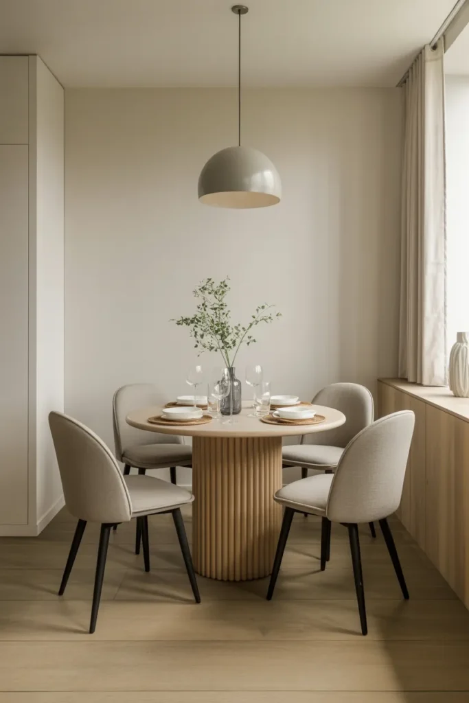 Round Pedestal Table for Better Flow