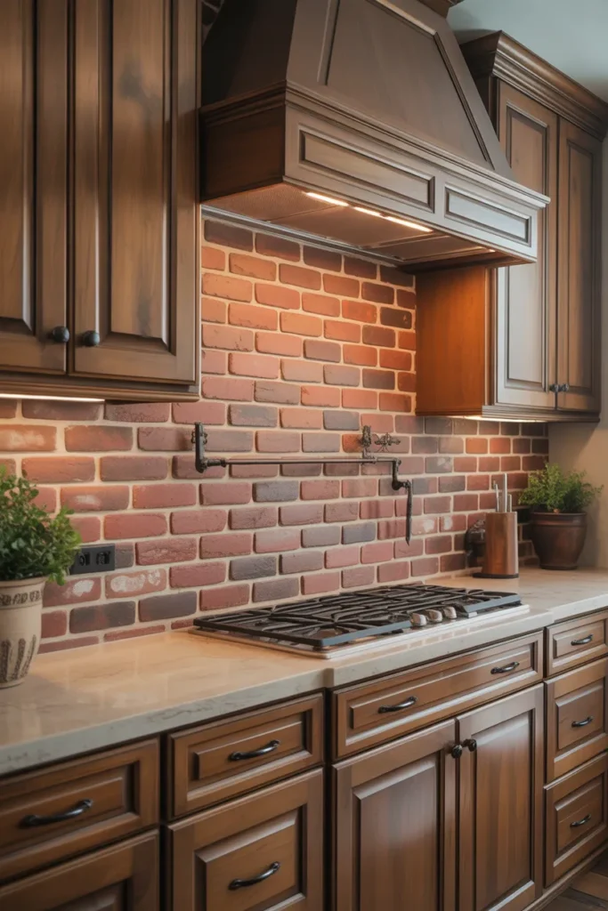 Rustic Brick Backsplash