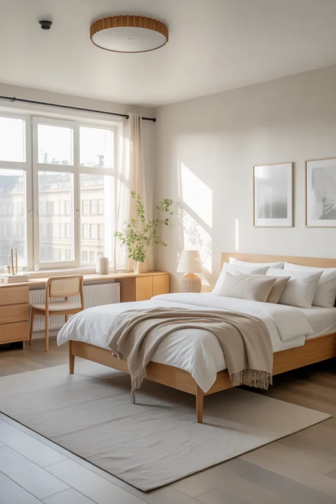 Scandinavian Bedroom With Natural Light