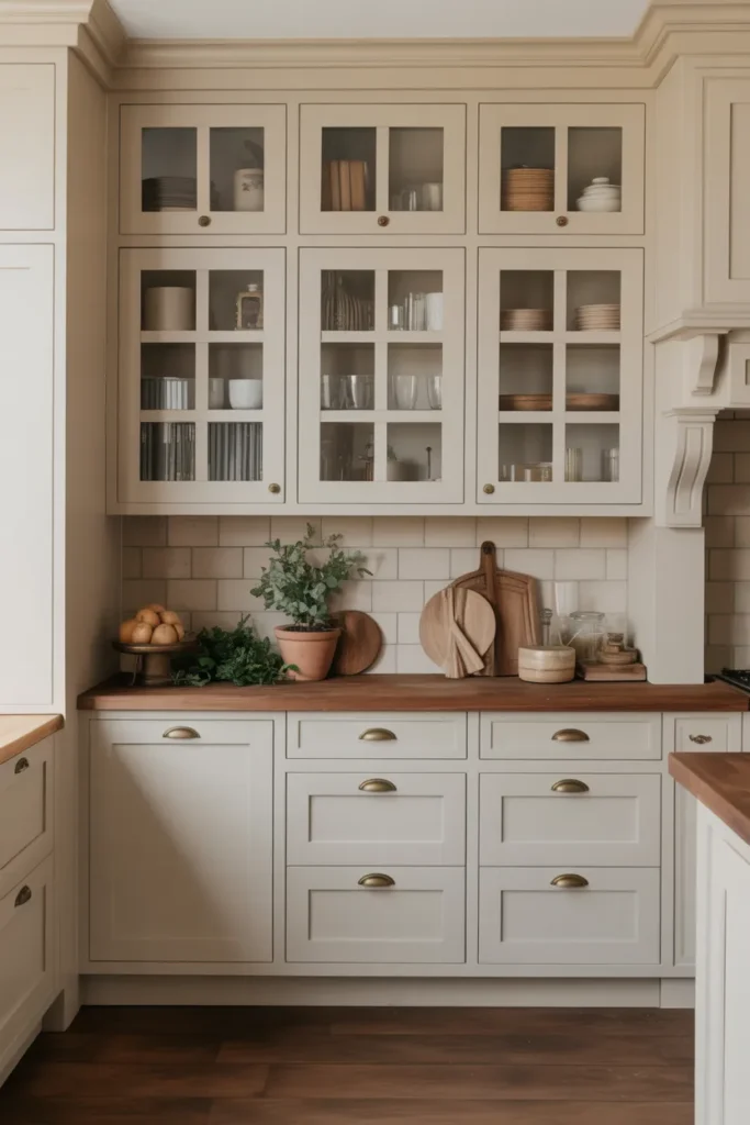 Shaker-Style Cabinets with Glass Inserts
