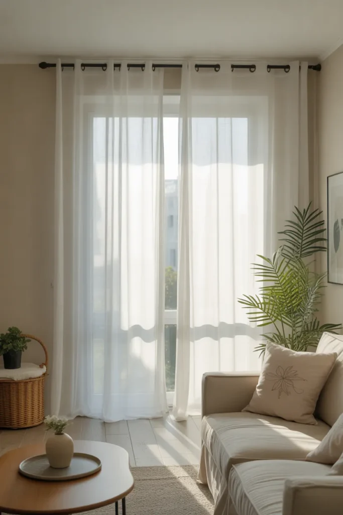Sheer White Curtains for Airy Spaces