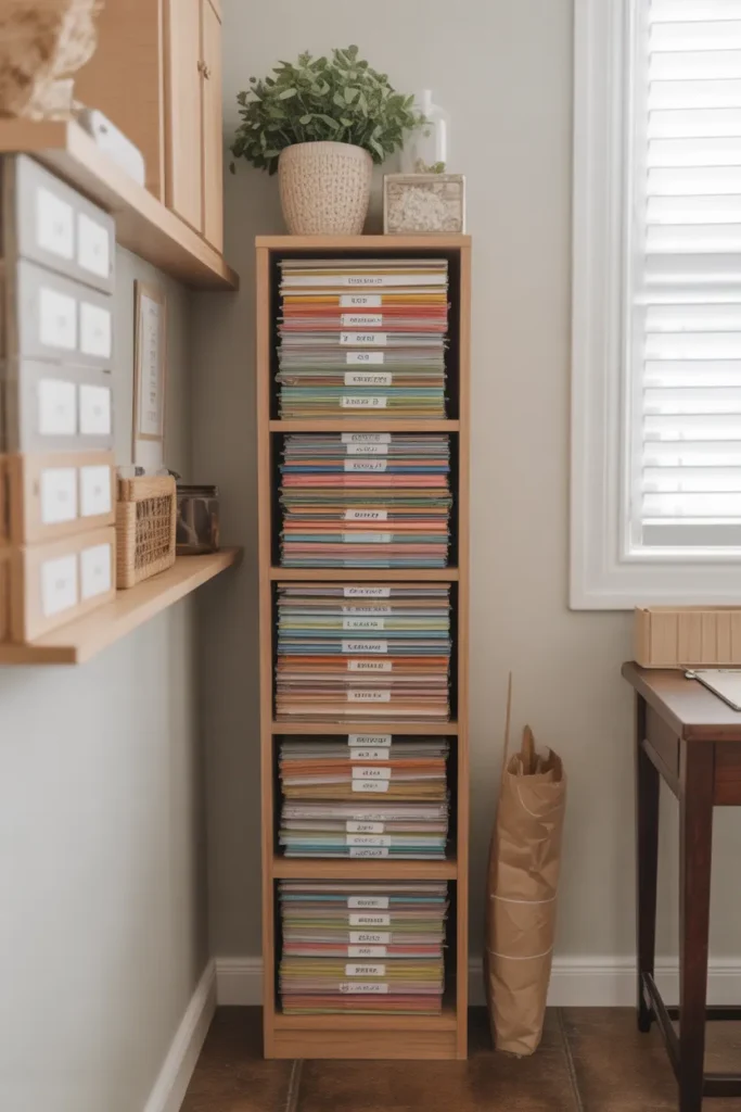 Slim Bookcase for Paper Storage
