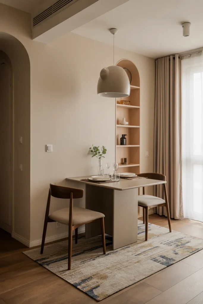 Small Dining Area with Area Rug Definition