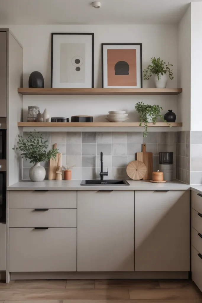 Small Kitchen with Decorative Wall Art