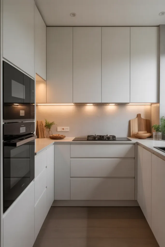 Small Kitchen with Integrated Appliances