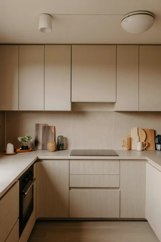 Small Kitchen with Neutral Textured Finishes