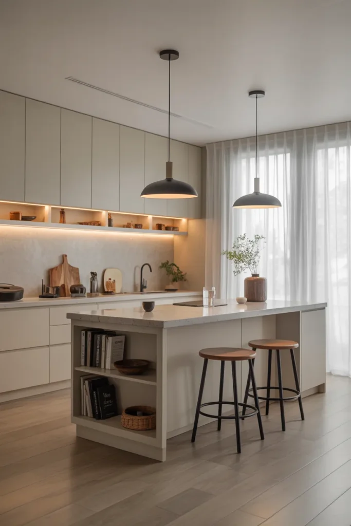 Small Kitchen with Slim Kitchen Island