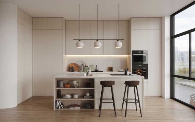 Small Kitchen with Slim Kitchen Island