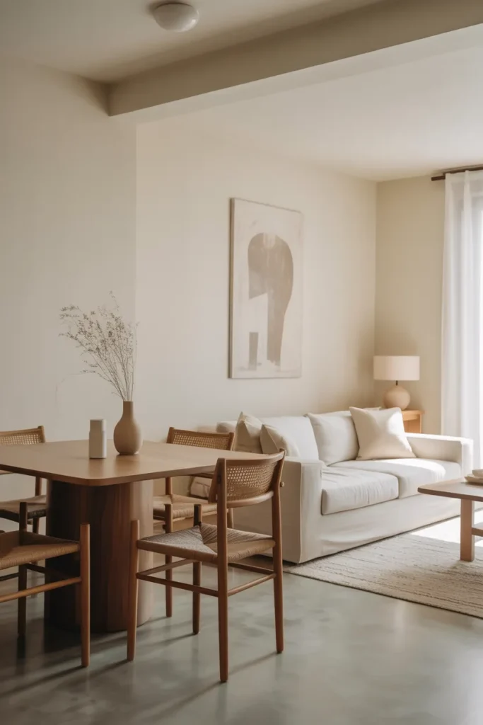 Small Living Room Dining Layout with Minimalist Approach