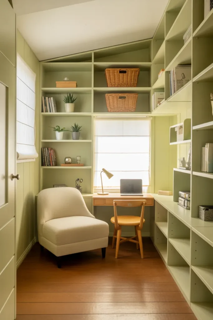 Small She Shed Interior with Smart Organization