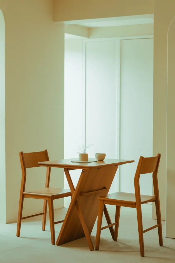 Small Space Dining Room with Foldable Table