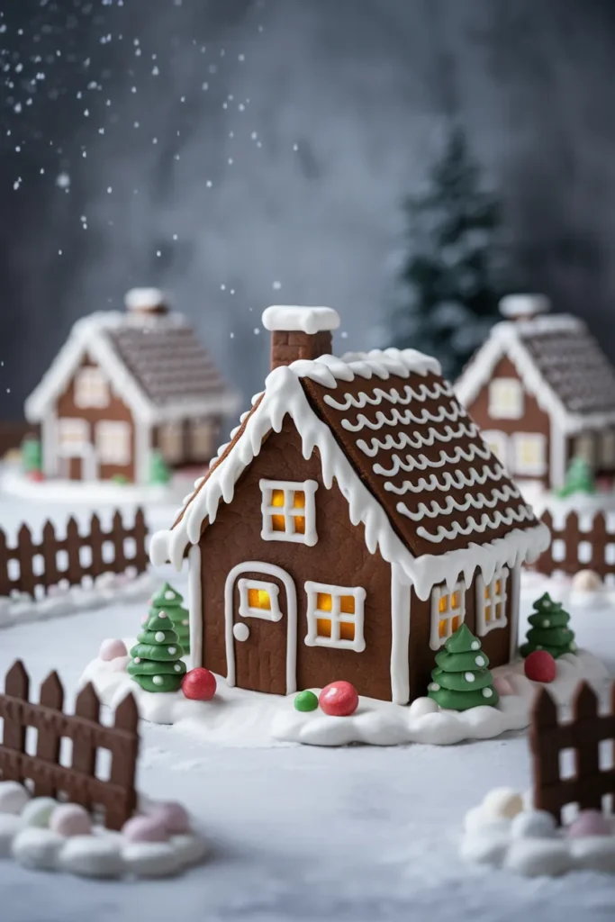 Snowy Village Gingerbread Cottage