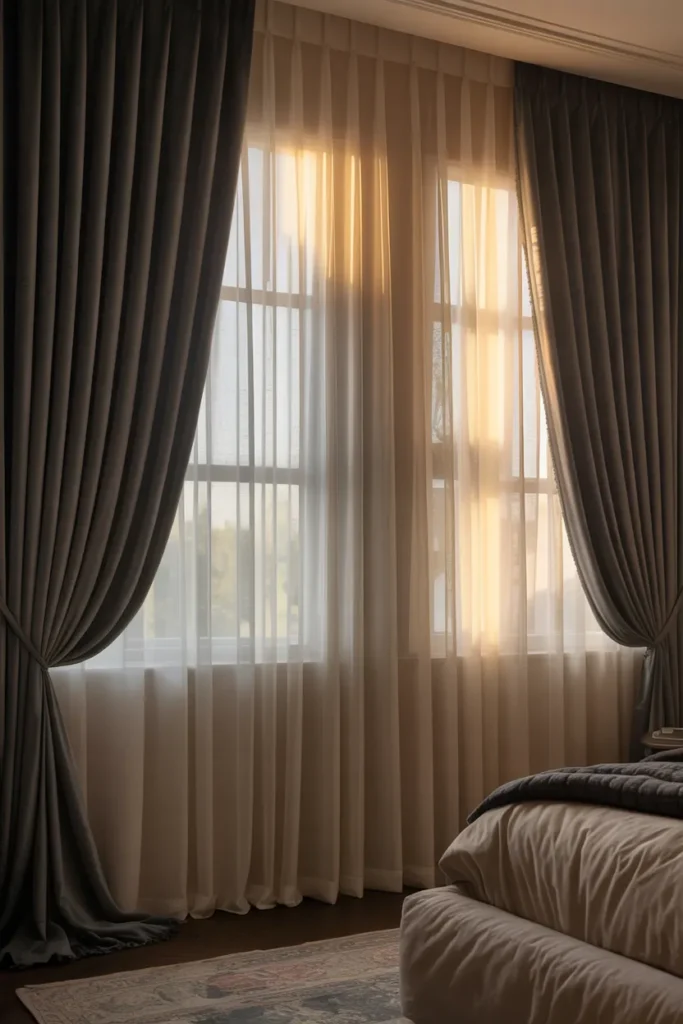 Soft Layered Window Treatments