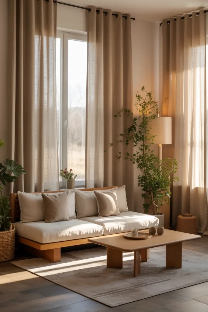 Soft Linen Curtains with Natural Light