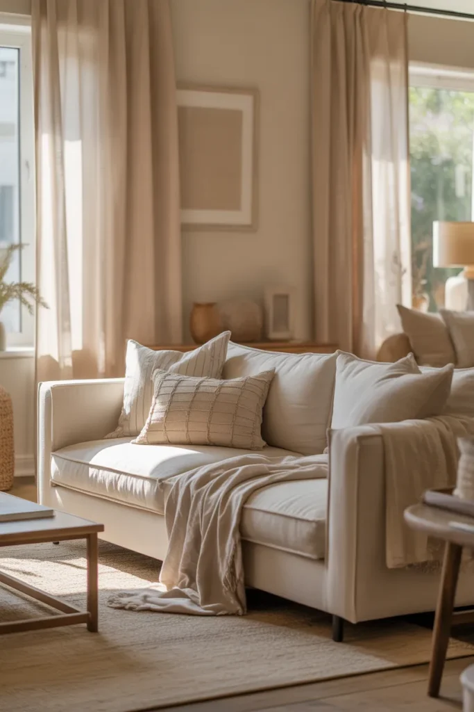 Soft Neutral Aesthetic Living Room