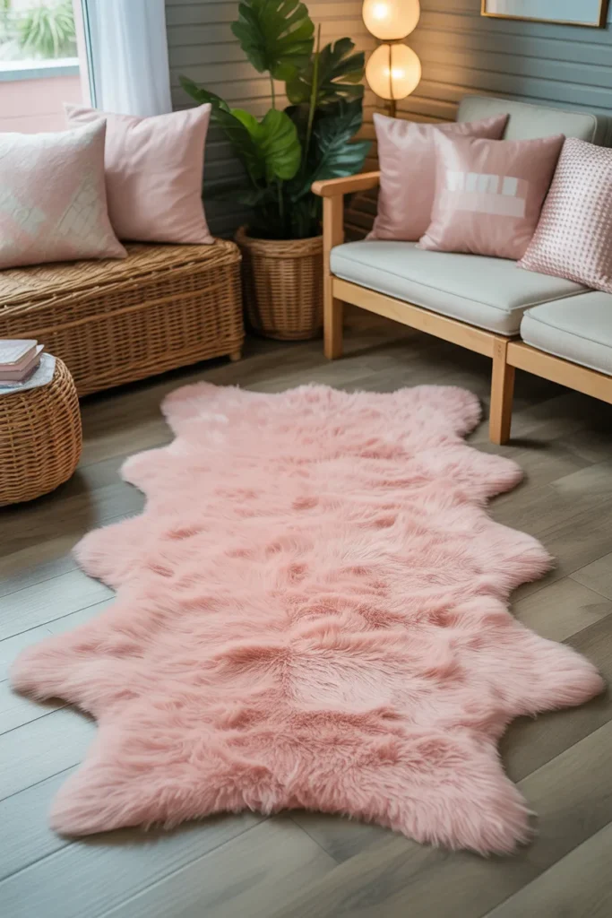 Soft Pink Area Rugs for Warmth