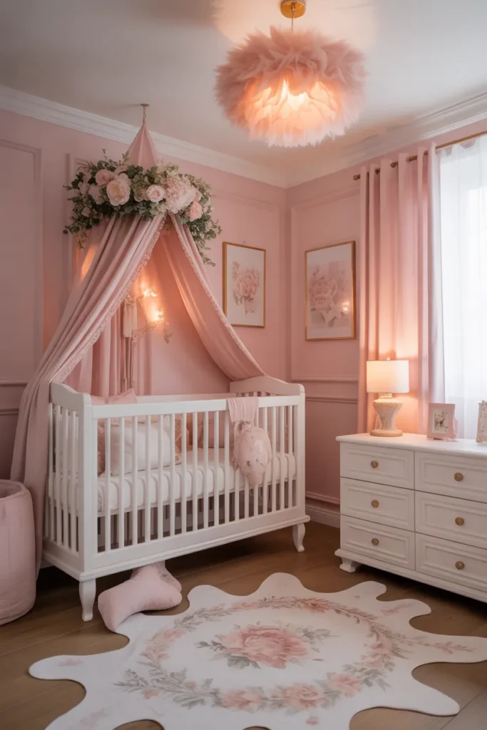 Soft Pink and White Princess Nursery