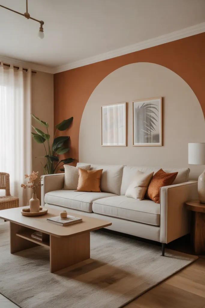 Stylish Living Room with Accent Wall