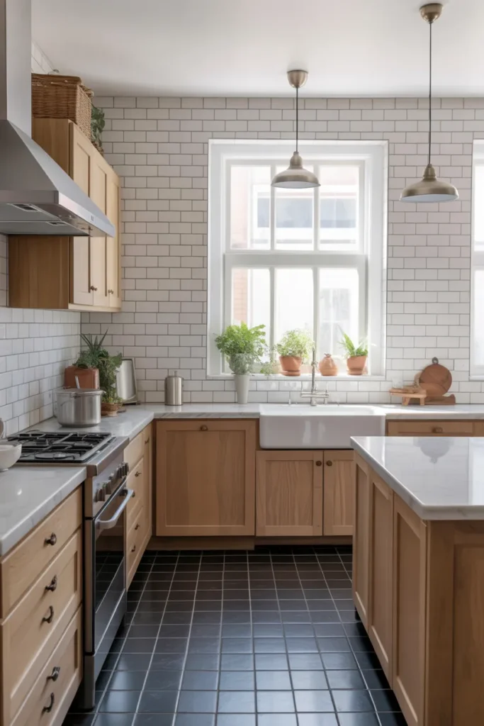 Subway Tile with Dark Grout