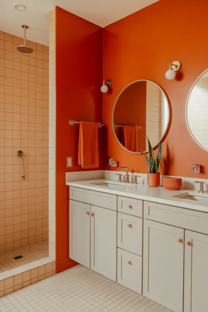 Tangerine Walls for Warm Vibrancy