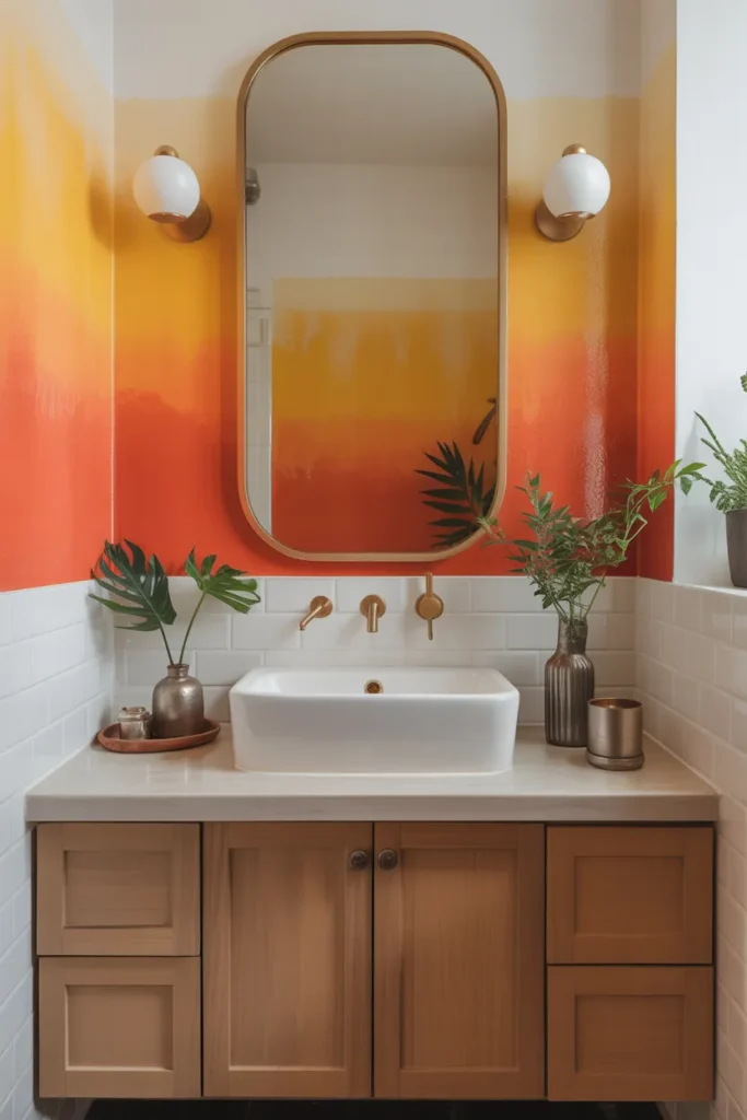 Tangerine and Coral Gradient Walls
