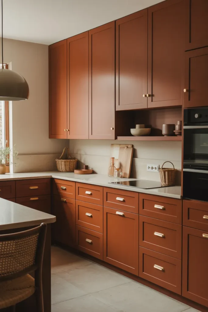 Terracotta Kitchen Cabinets for Warm Earthy Charm