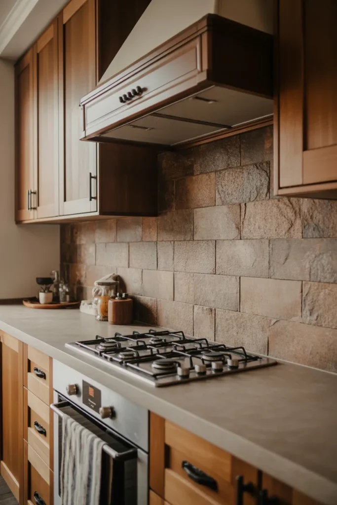 Textured Stone Backsplash
