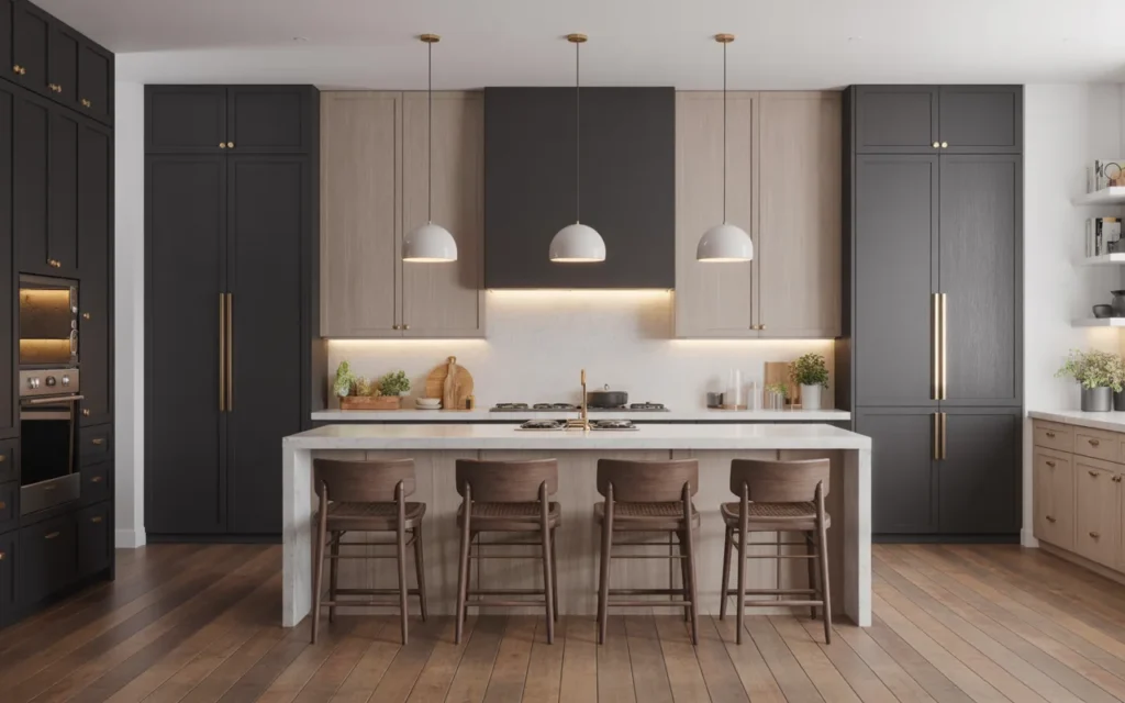 Two-Tone Cabinet with Island Contrast, - Copy