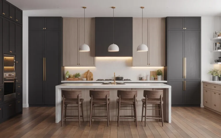 Two-Tone Cabinet with Island Contrast, - Copy