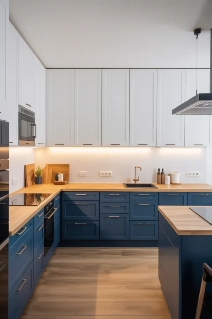 Two-Tone Cabinets with Contrasting Colors