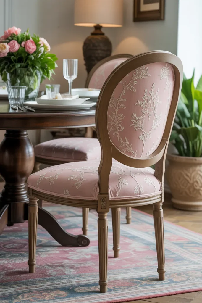 Upholstered Dining Chairs with Soft Patterns
