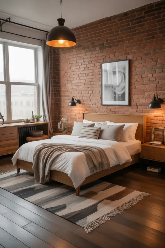 Urban Loft Bedroom With Industrial Touches