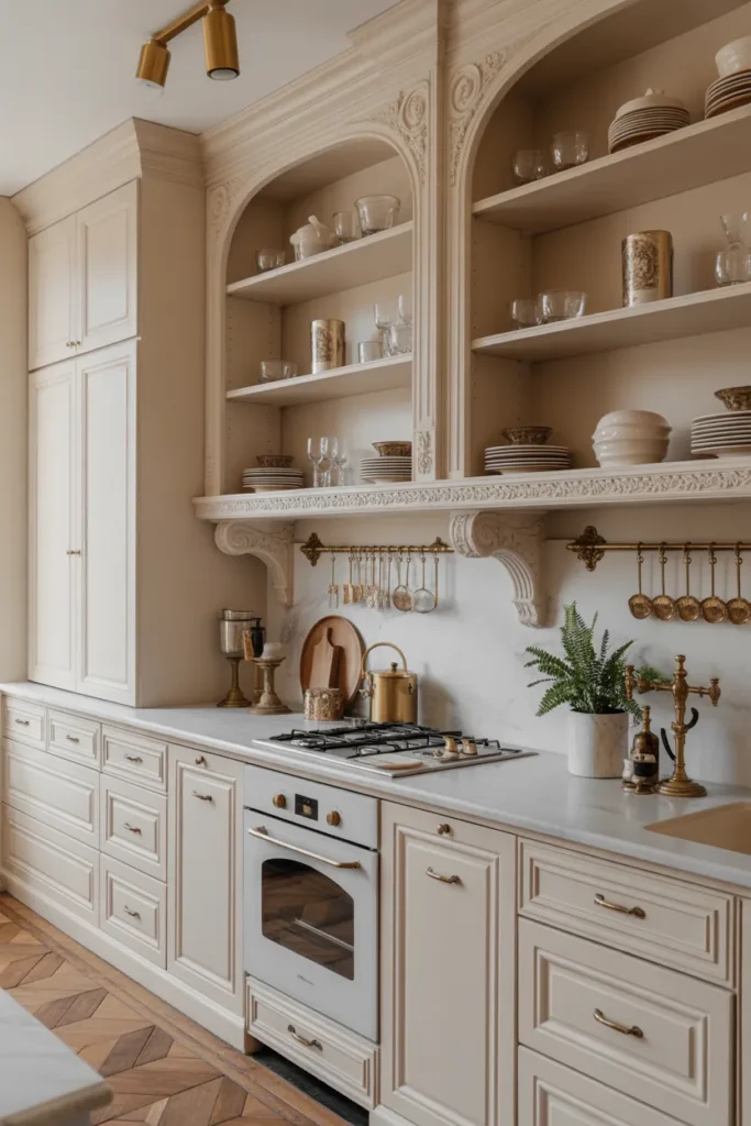 Victorian Kitchen with Open Shelving