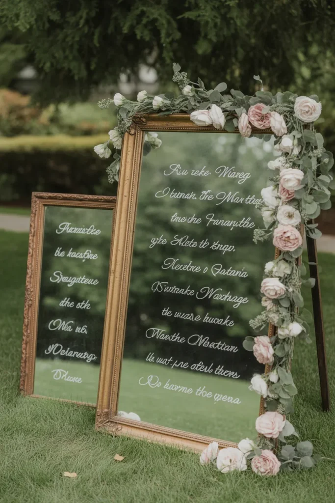 Vintage Mirror Signage Displays