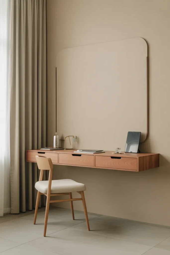Wall-Mounted Desk with Floating Drawers