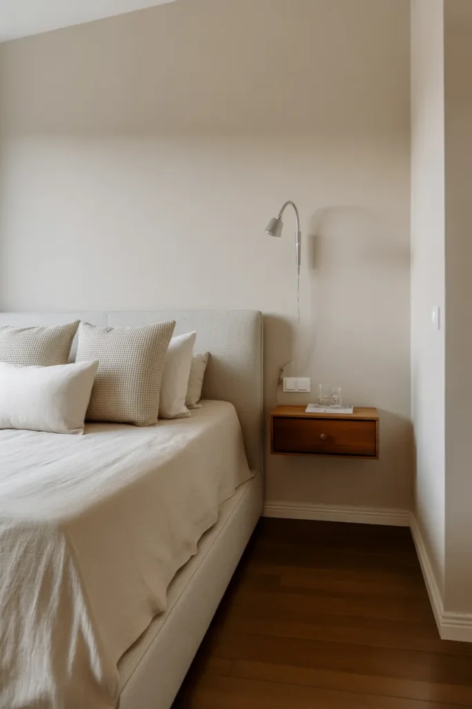 Wall-Mounted Nightstands to Save Floor Space