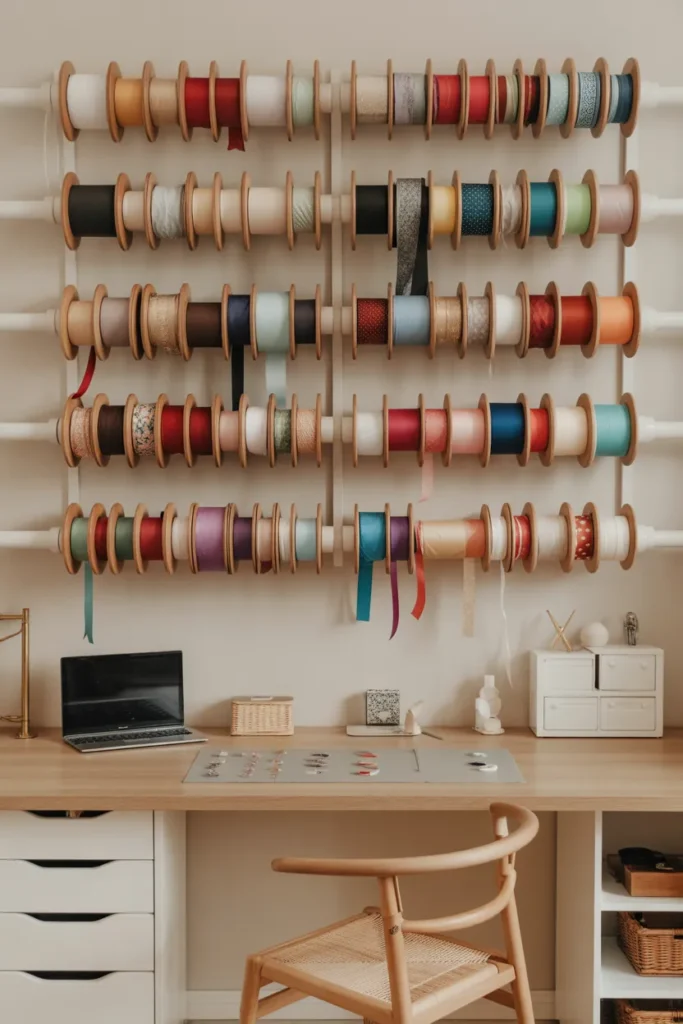 Wall-Mounted Ribbon Holder