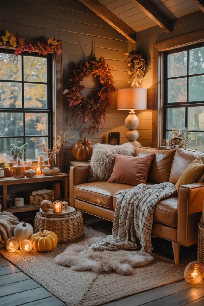 Warm Autumn-Inspired She Shed Interior