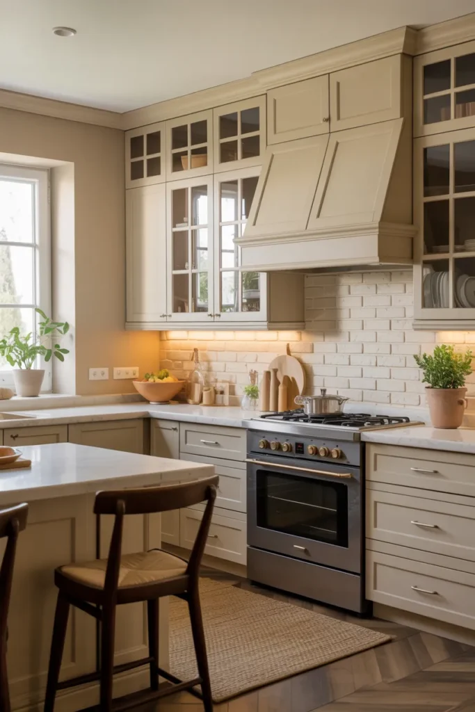 Warm Beige Cabinets for a Cozy Feel