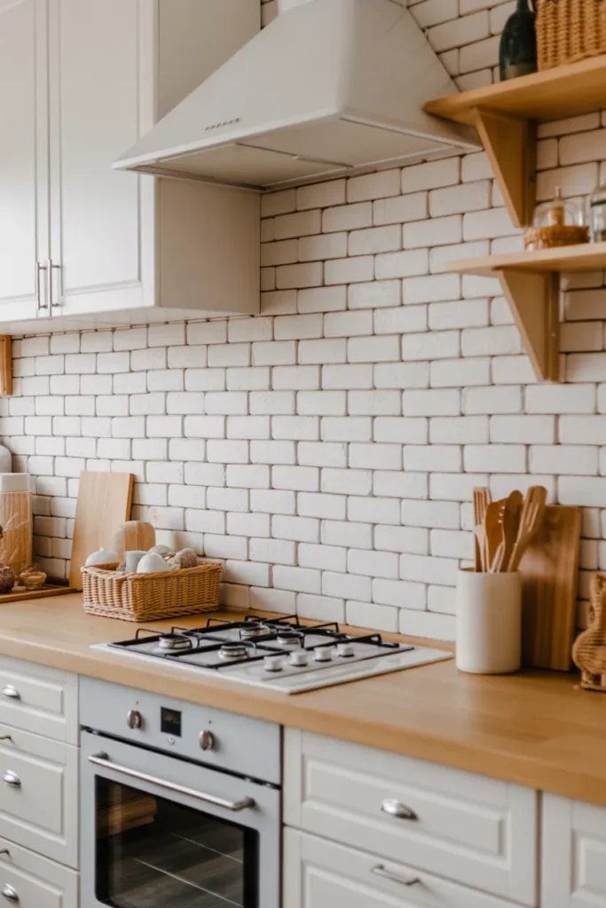White Brick Pattern Tiles