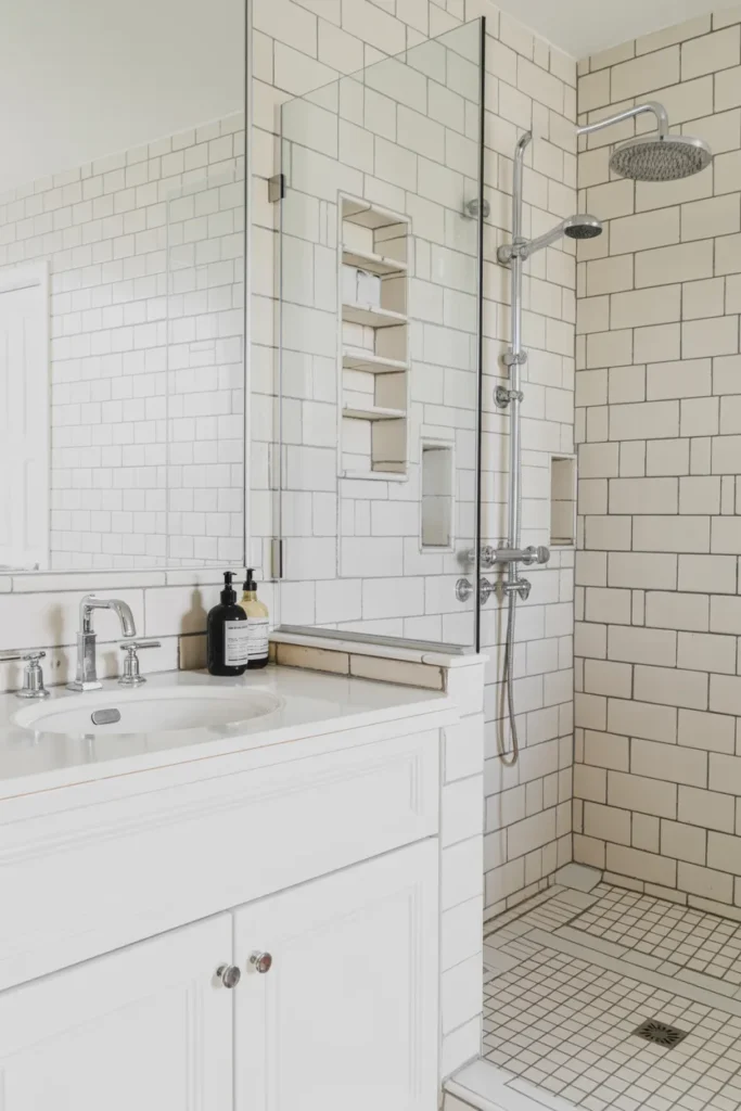 White Herringbone Wall Tiles