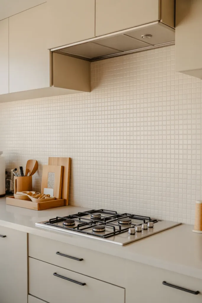 White Mosaic Tile Backsplash