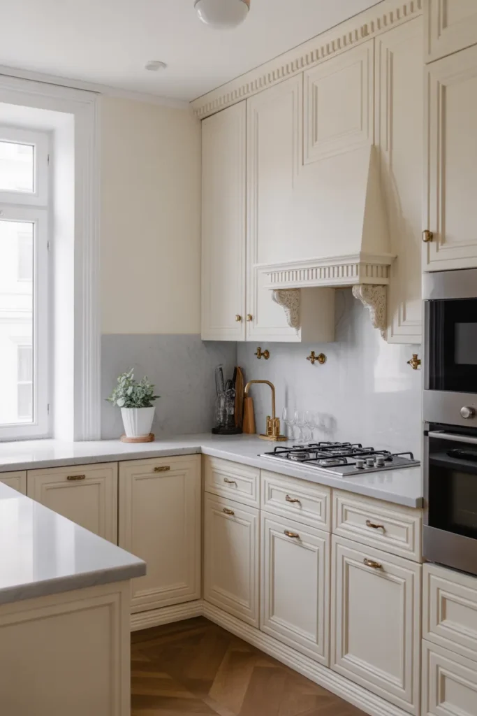 White Shaker Victorian Kitchen