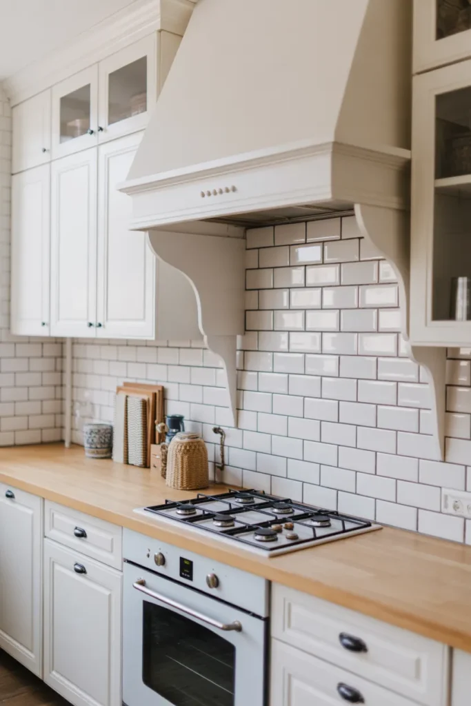 White Subway Tiles with Dark Grout