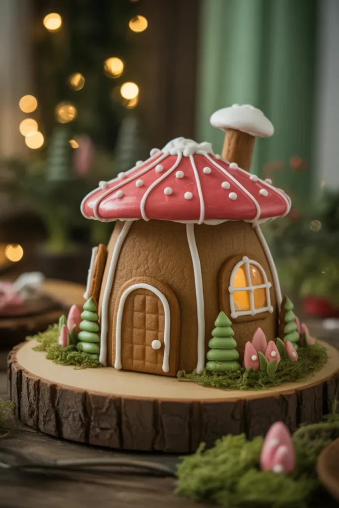 Woodland Mushroom Gingerbread House